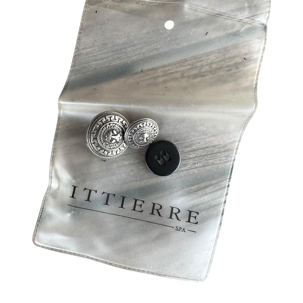 VTG Versus Versace Black Velvet Jacquard Blazer Lion Head Buttons Rockstar Vibes - Picture 9 of 15